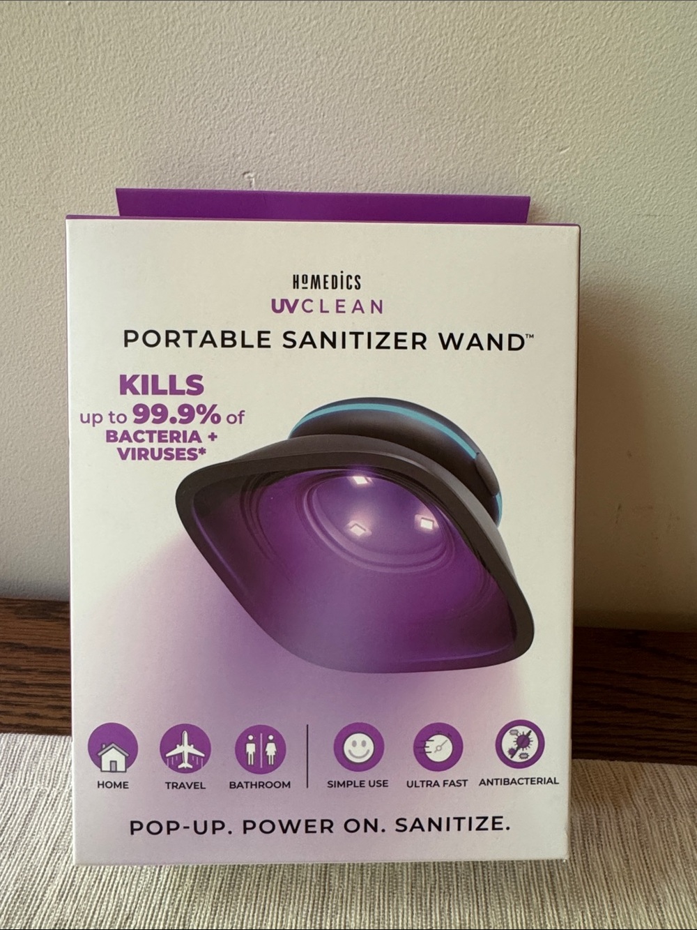 Homedics UVClean Portable Sanitizer Wand in black